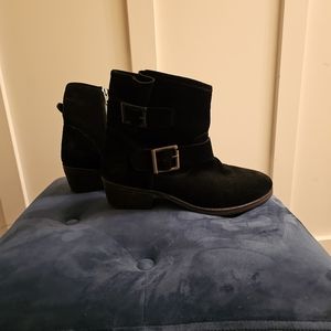 Suede motorcycle booties